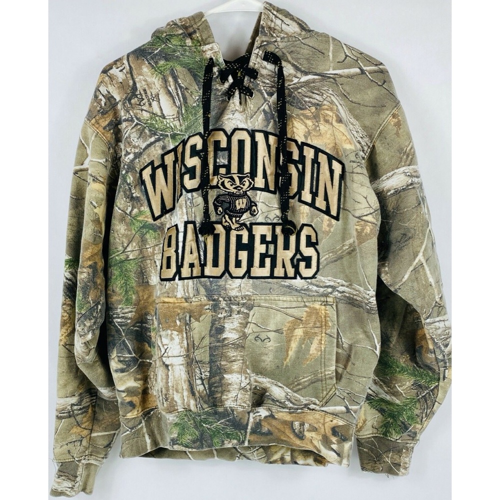Signature Womens Wisconsin Badgers Camouflage Sweatshirt Size Small